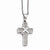 Sterling Silver & CZ Polished Cross Pendant Necklace