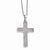 Sterling Silver & CZ Polished Cross Pendant Necklace