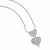 Sterling Silver & CZ Polished Double Heart Pendant Necklace