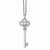 Sterling Silver & CZ Polished Key Pendant Necklace