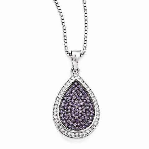 Sterling Silver & CZ Pendant Necklace