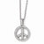 Sterling Silver & CZ Polished Peace Pendant Necklace