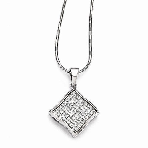 Sterling Silver & CZ Pendant Necklace