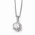 Sterling Silver & CZ Hexagon Pendant Necklace