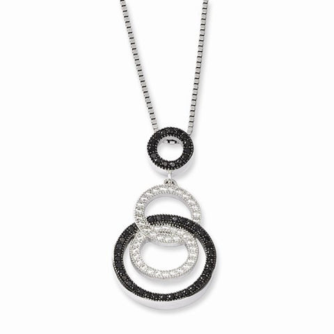 Sterling Silver & CZ Circles Pendant Necklace