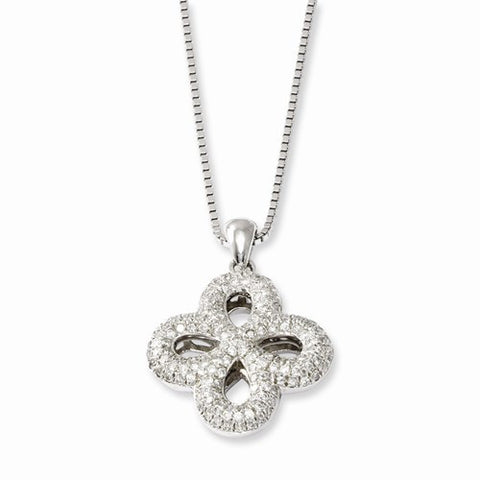 Sterling Silver & CZ Pendant Necklace