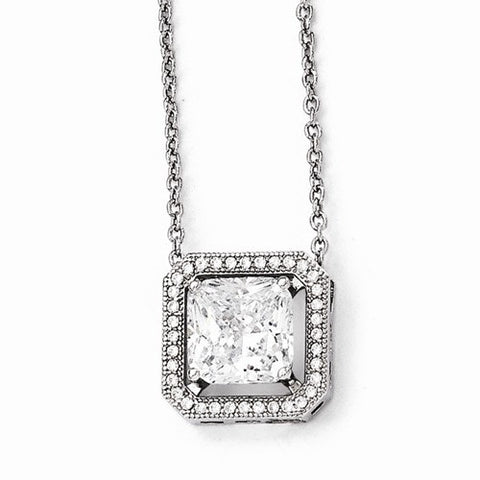 Sterling Silver & CZ Pendant Necklace