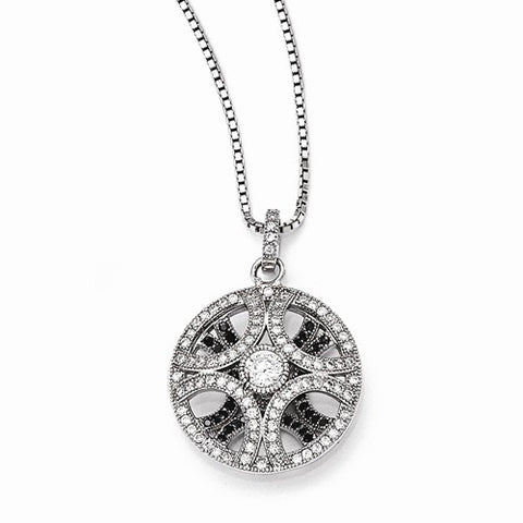 Sterling Silver & CZ Pendant Necklace