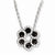 Sterling Silver & CZ Black Flower Necklace