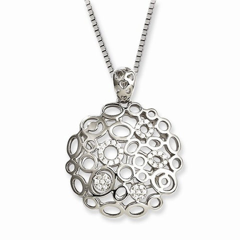 Sterling Silver & CZ Circles Necklace