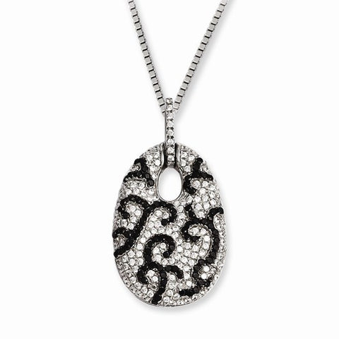 Sterling Silver & CZ Oval Necklace