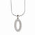 Sterling Silver & CZ Oval Necklace