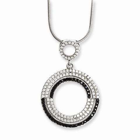 Sterling Silver & CZ Circle Necklace