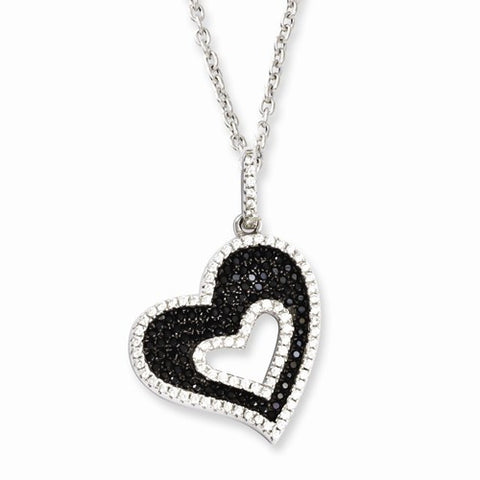 Sterling Silver & CZ Heart Necklace