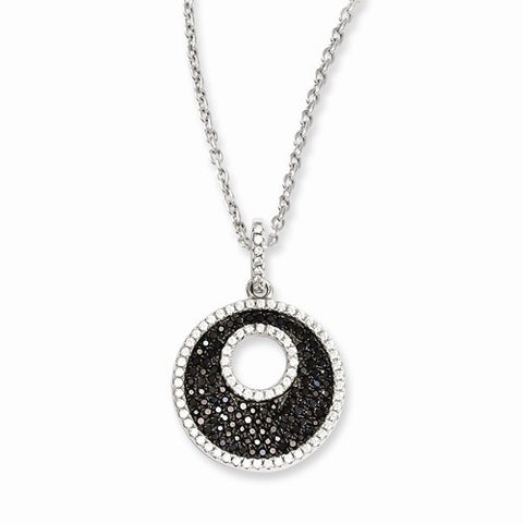 Sterling Silver & CZ Circle Necklace