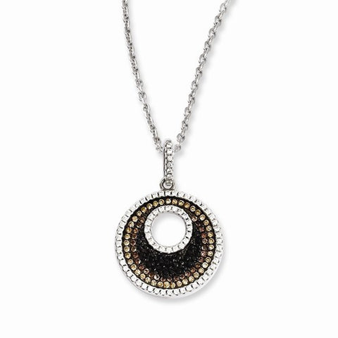 Sterling Silver & CZ Circle Necklace