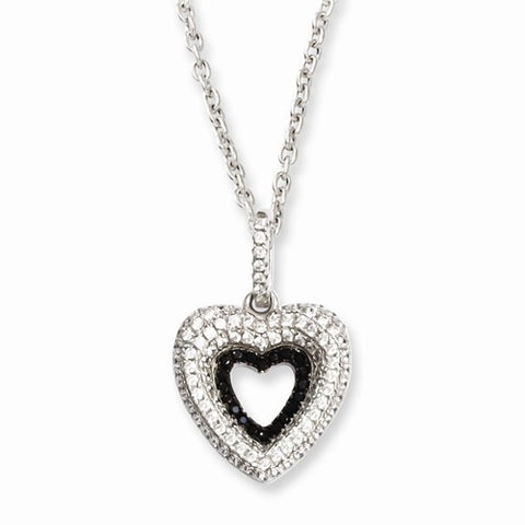 Sterling Silver & CZ Heart Necklace