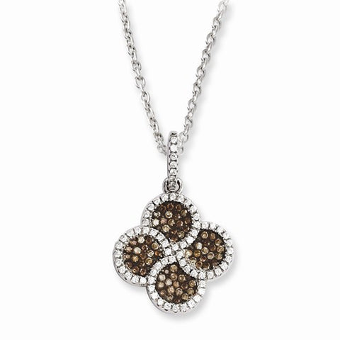 Sterling Silver & CZ Flower Necklace