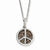 Sterling Silver & CZ Coffee Peace Sign Necklace