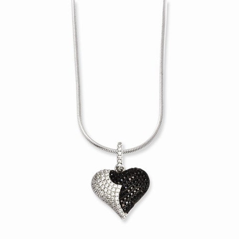 Sterling Silver & CZ Heart Necklace