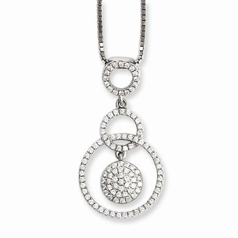 Sterling Silver & CZ Circle Necklace