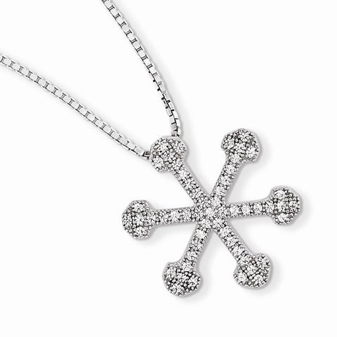 Sterling Silver & CZ Snowflake Necklace