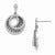 Sterling Silver CZ Black Rhodium Polished Circle Earrings