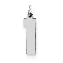 Sterling Silver Medium Polished Number 1 Charm hide-image