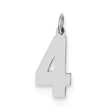 Sterling Silver Medium Polished Number 4 Charm hide-image