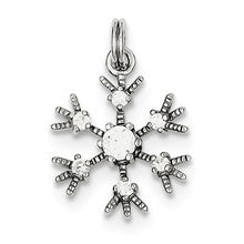 Sterling Silver Clear CZ Snowflake Charm hide-image