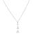 Sterling Silver , Rhodium Trillion Clear CZ Pendant On Necklace