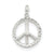 Diamond-Cut Peace Symbol Charm in Sterling Silver