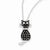 Sterling Silver Black & White Stellux Crystal Cat Necklace