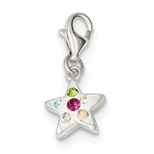 Sterling Silver Multi-Color Stellux Crystal Star Lobster Clasp Charm hide-image