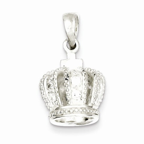 Sterling Silver CZ 3-D Crown Pendant, Pendants for Necklace