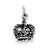 Antiqued Crown Charm in Sterling Silver