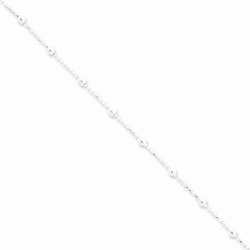 Sterling Silver Diamond-Cut Beaded Chain