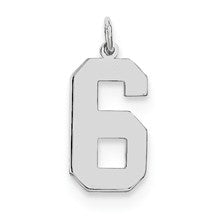 Sterling Silver Large Polished Number 6 Charm hide-image