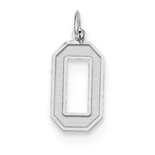 Sterling Silver Medium Satin Number 0 Charm hide-image