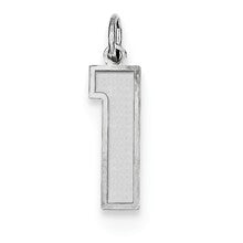 Sterling Silver Medium Satin Number 1 Charm hide-image