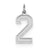 Sterling Silver Medium Satin Number 2 Charm hide-image