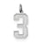 Sterling Silver Medium Satin Number 3 Charm hide-image