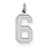 Sterling Silver Medium Satin Number 6 Charm hide-image