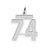 Medium Satin Number 74 Charm in Sterling Silver