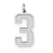 Sterling Silver Large Satin Number 3 Charm hide-image