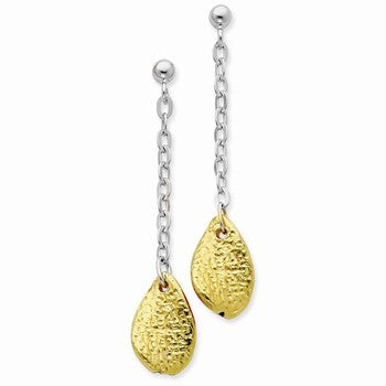 Sterling Silver Rhodium Teardrop Dangle Earrings