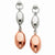 Sterling Silver Rose Rhodium Egg Shape Dangle Earrings