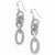 Sterling Silver Rhodium Oval Circle Dangle Earrings