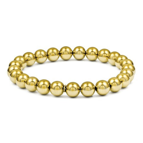 Sterling Silver Gold-Tone High Polished Stretch Bracelet