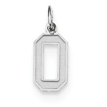 Sterling Silver Small Satin Number 0 Charm hide-image